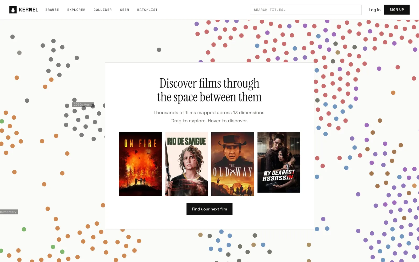 landing: the space between films