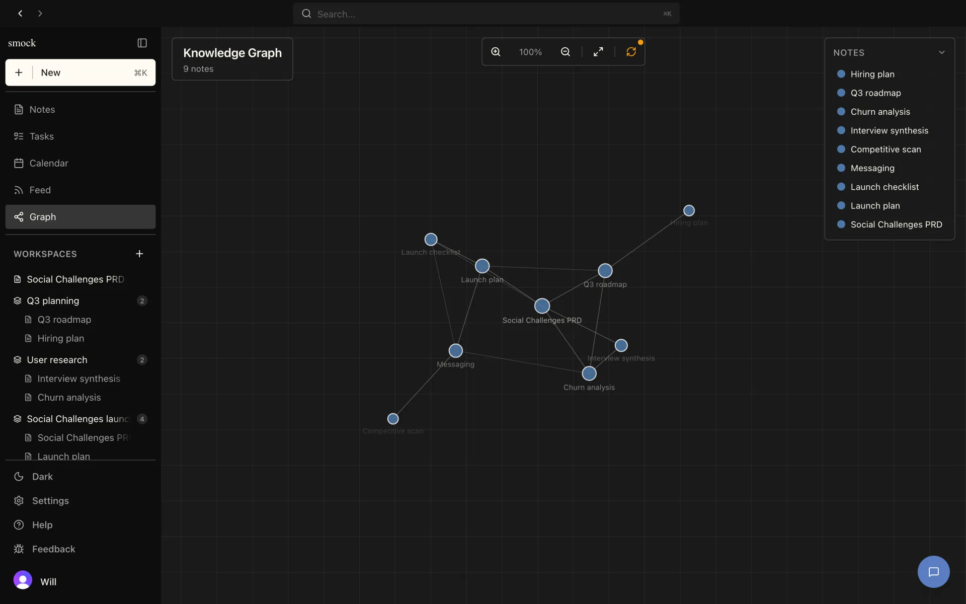 the knowledge graph: notes linked into a navigable web